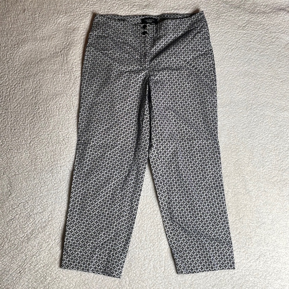 Talbots Heritage Black & White Size 4 Ankle Cropped Pants